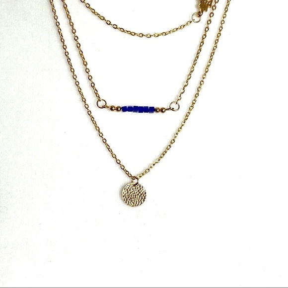 Bohemian Gold Tone Delicate Multilayer Bar Fashion Necklace NWT - Picture 2 of 7